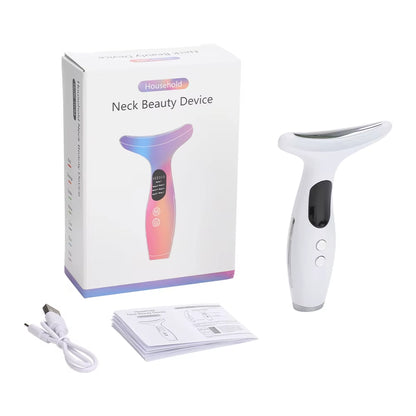 ﻿ EMS Face Neck Beauty Device 7 Colors LED Light Skin Rejuvenation Tightening anti Wrinkles Vibration Facial Lifting Massager